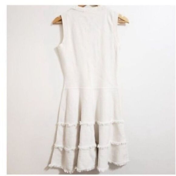 Kate Spade Women’s Size XS Fringe Sweater Dress Ivory Fit and Flare Sleeveless - Picture 7 of 12